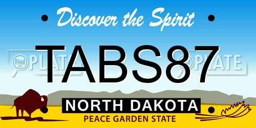 TABS87 North Dakota License Plate