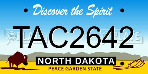 TAC2642 North Dakota License Plate