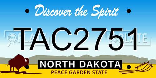TAC2751 North Dakota License Plate
