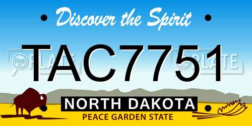 TAC7751 North Dakota License Plate