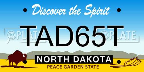 TAD65T North Dakota License Plate