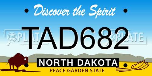 TAD682 North Dakota License Plate