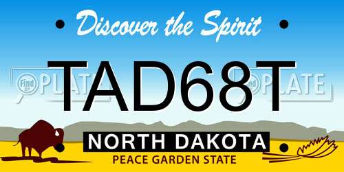 TAD68T North Dakota License Plate