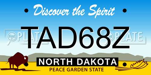 TAD68Z North Dakota License Plate