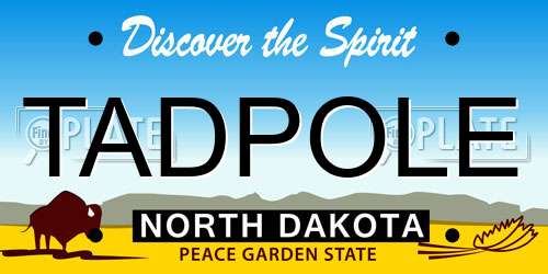 TADPOLE North Dakota License Plate