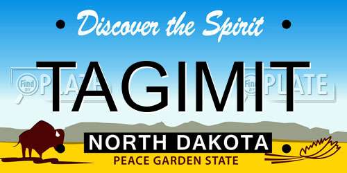 TAGIMIT North Dakota License Plate