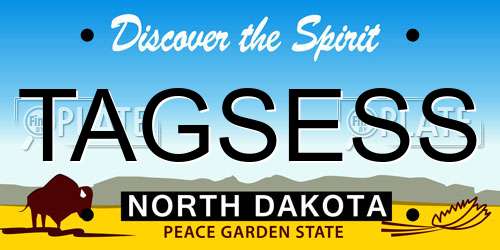TAGSESS North Dakota License Plate