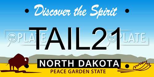 TAIL21 North Dakota License Plate