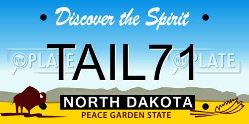 TAIL71 North Dakota License Plate