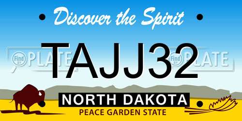 TAJJ32 North Dakota License Plate