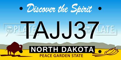 TAJJ37 North Dakota License Plate