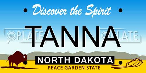 TANNA North Dakota License Plate