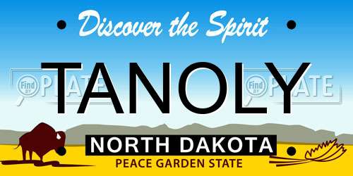 TANOLY North Dakota License Plate
