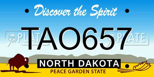 TAO657 North Dakota License Plate