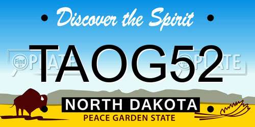 TAOG52 North Dakota License Plate