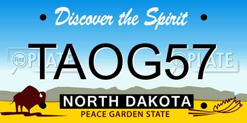 TAOG57 North Dakota License Plate