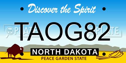TAOG82 North Dakota License Plate