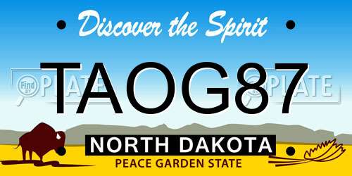TAOG87 North Dakota License Plate