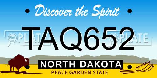 TAQ652 North Dakota License Plate
