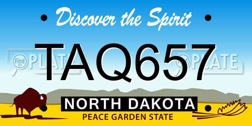 TAQ657 North Dakota License Plate