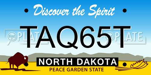 TAQ65T North Dakota License Plate