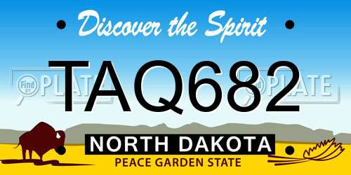 TAQ682 North Dakota License Plate