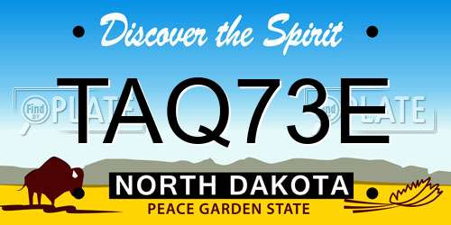 TAQ73E North Dakota License Plate