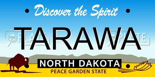 TARAWA North Dakota License Plate