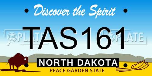 TAS161 North Dakota License Plate