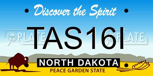 TAS16I North Dakota License Plate