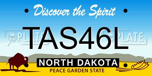 TAS46L North Dakota License Plate