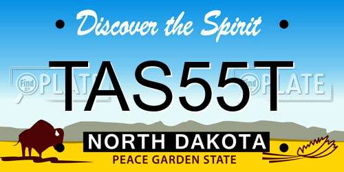 TAS55T North Dakota License Plate