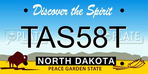 TAS58T North Dakota License Plate