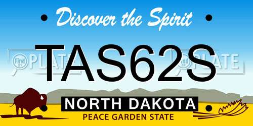 TAS62S North Dakota License Plate