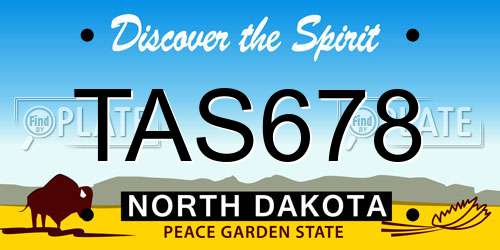 TAS678 North Dakota License Plate