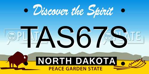 TAS67S North Dakota License Plate