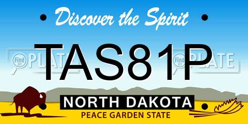 TAS81P North Dakota License Plate