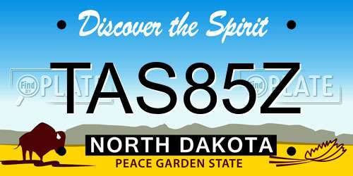 TAS85Z North Dakota License Plate