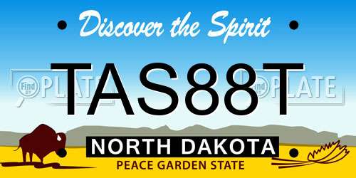 TAS88T North Dakota License Plate
