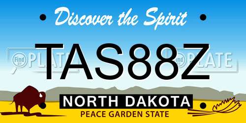 TAS88Z North Dakota License Plate