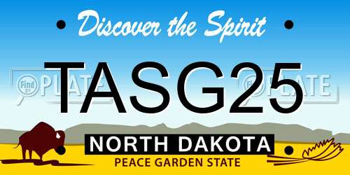 TASG25 North Dakota License Plate