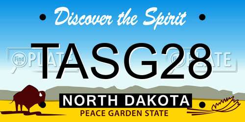 TASG28 North Dakota License Plate