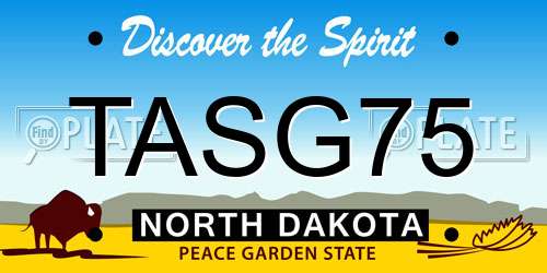 TASG75 North Dakota License Plate