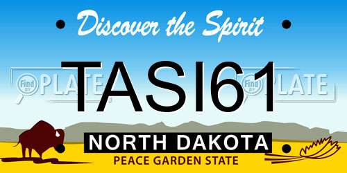 TASI61 North Dakota License Plate