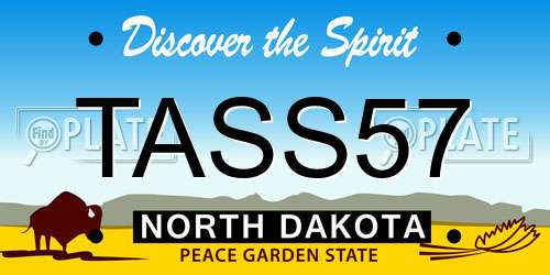 TASS57 North Dakota License Plate