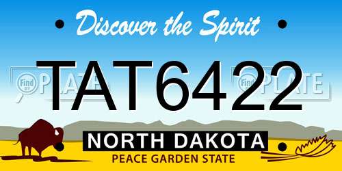 TAT6422 North Dakota License Plate