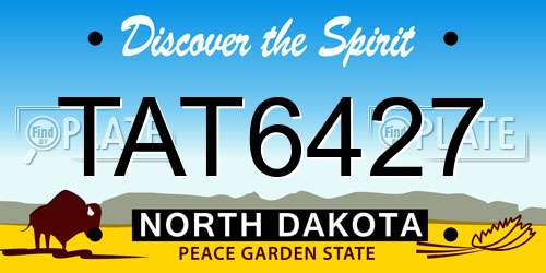 TAT6427 North Dakota License Plate