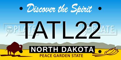 TATL22 North Dakota License Plate