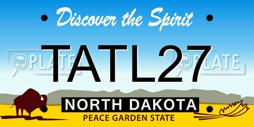 TATL27 North Dakota License Plate