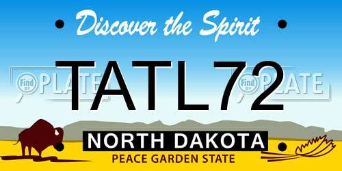 TATL72 North Dakota License Plate